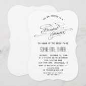 Invitation Élégante Fête des mariées de calligraphie noir et  (Devant / Derrière)