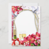 Invitation Élégante Fête des mariées de carreaux floraux (Dos)