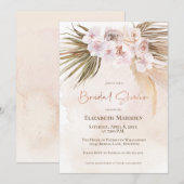 Invitation Elégante Fête des mariées de Champagne de Pampas G (Devant / Derrière)