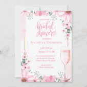 Invitation Elégante Fête des mariées de champagne rose (Devant)