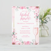 Invitation Elégante Fête des mariées de champagne rose (Debout devant)