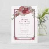 Invitation Elégante Fête des mariées de charpente florale Bou (Debout devant)