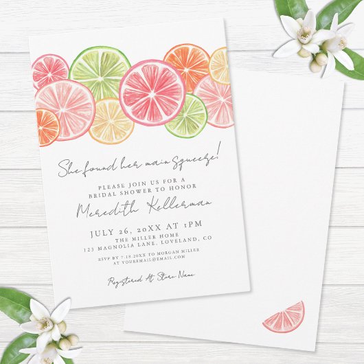 Invitation Elégante Fête des mariées de Citrus de Squeeze