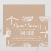 Invitation Elégante Fête des mariées de coquillages de plage  (Devant / Derrière)