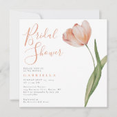 Invitation Elégante Fête des mariées de couleur Tulipe de l'a (Devant)