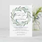 Invitation Élégante Fête des mariées de couronne de branches  (Debout devant)
