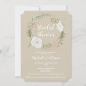 Invitation Élégante Fête des mariées de couronne de fleurs hi (Devant)