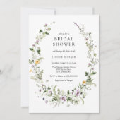 Invitation Élégante Fête des mariées de couronne Fleur sauvag (Devant)