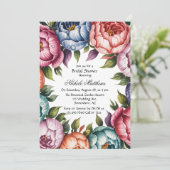 Invitation Élégante Fête des mariées de couronne florale (Debout devant)
