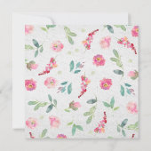 Invitation Élégante Fête des mariées de couronne florale rose (Dos)