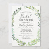Invitation Elégante Fête des mariées de couronnes vertes (Devant)
