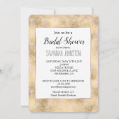 Invitation Elégante Fête des mariées de dentelle rose et or (Devant)