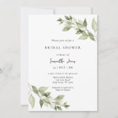 Invitation Élégante Fête des mariées de feuillage (Devant)