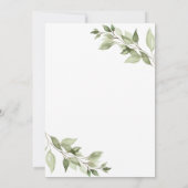 Invitation Élégante Fête des mariées de feuillage (Dos)