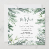 Invitation Élégante Fête des mariées de feuillage de verdure (Devant)