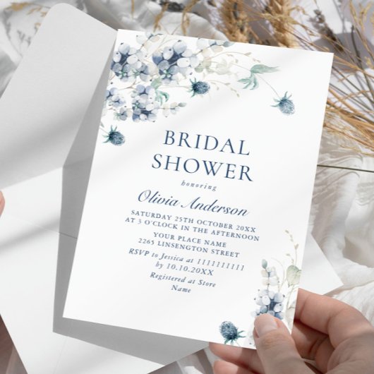 Invitation Elégante FÊTE DES MARIÉES de feuillage d'hiver ble