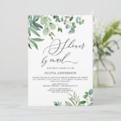 Invitation Élégante Fête des mariées de feuillage Eucalyptus (Debout devant)