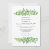 Invitation Elégante Fête des mariées de feuillage Eucalyptus (Devant)