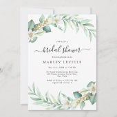Invitation Élégante Fête des mariées de feuillage vert Sage (Devant)