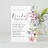 Invitation Élégante Fête des mariées de Fleur sauvage rustiqu (Debout devant)