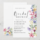 Invitation Élégante Fête des mariées de Fleur sauvage rustiqu (Devant / Derrière)