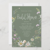 Invitation Élégante Fête des mariées de Fleur sauvage Sage Gr (Devant)