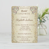 Invitation Élégante Fête des mariées de Fleurs Chic (Debout devant)