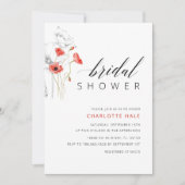 Invitation Elégante Fête des mariées de fleurs d'aquarelle ro (Devant)