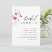 Invitation Elégante Fête des mariées de fleurs d'aquarelle ro (Debout devant)