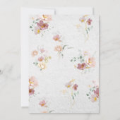 Invitation Elégante Fête des mariées de fleurs de jardin rose (Dos)