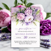 Invitation Elégante Fête des mariées de fleurs de jardin viol