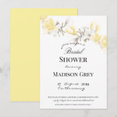 Invitation Élégante Fête des mariées de fleurs de Magnolia (Devant / Derrière)