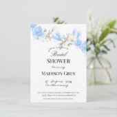 Invitation Élégante Fête des mariées de fleurs de Magnolia (Debout devant)