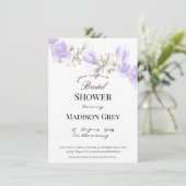 Invitation Élégante Fête des mariées de fleurs de Magnolia (Debout devant)