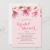 Invitation Élégante Fête des mariées de fleurs de Magnolia ro (Devant)