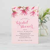 Invitation Élégante Fête des mariées de fleurs de Magnolia ro (Debout devant)