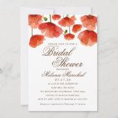 Invitation Élégante Fête des mariées de fleurs de pavot rouge (Devant)