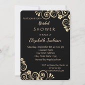 Invitation Élégante Fête des mariées de Fleurs d'Or Chic (Devant)