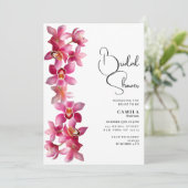 Invitation Elégante Fête des mariées de fleurs d'orchidées ro (Debout devant)