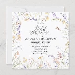 Invitation Élégante Fête des mariées de fleurs florales estiv