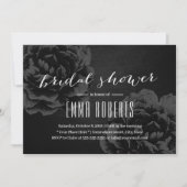 Invitation Élégante Fête des mariées de fleurs noires (Devant)