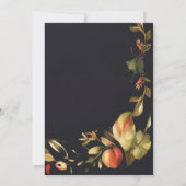 Invitation Élégante Fête des mariées de fleurs noires (Dos)