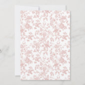 Invitation Élégante Fête des mariées de fleurs roses en toile (Dos)