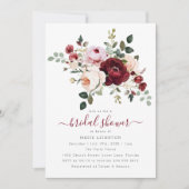 Invitation Élégante Fête des mariées de fleurs rouges (Devant)