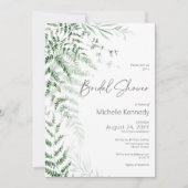 Invitation Elégante Fête des mariées de fougères vertes délic (Devant)