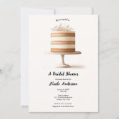 Invitation Élégante Fête des mariées de gâteau floral blanc d (Devant)