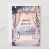 Invitation Élégante Fête des mariées de jardin aux lanternes (Devant)