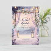 Invitation Élégante Fête des mariées de jardin aux lanternes (Debout devant)