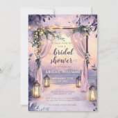 Invitation Élégante Fête des mariées de jardin aux lanternes (Devant)