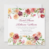Invitation Élégante Fête des mariées de jardin botanique rose (Devant)